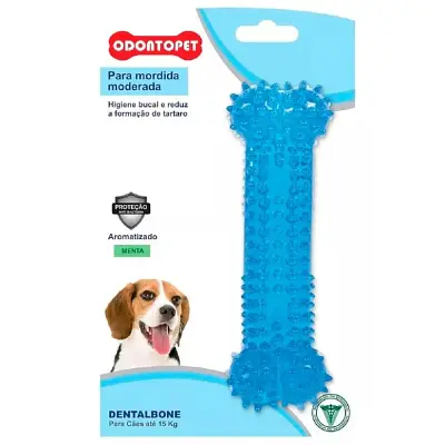 Brinquedo Mordedor Dentalbone Cães Até 15kg Azul Odontopet