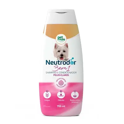 Shampoo Petmais 3 Em 1 Pelos Claros Neutrodor 700ml