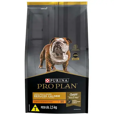 Ração Nestlé Purina Cães Pro Plan Adultos Calorias Reduzidas Raças Médias e Gandes 2,5kg