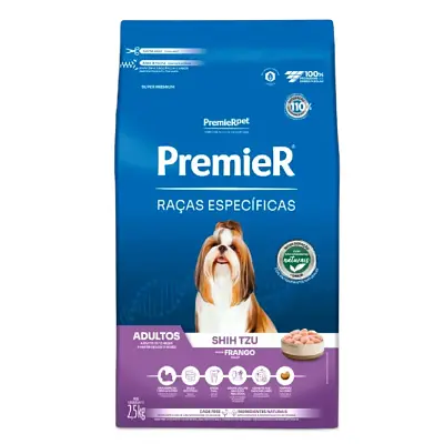 Ração Premier Raças Específicas Shih Tzu Cães Adultos Frango 7,5kg