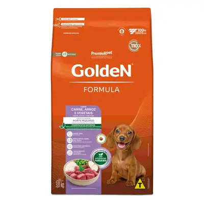 Ração Golden Formula Cães Filhotes Pequeno Porte Carne e Arroz Mini Bits 3kg