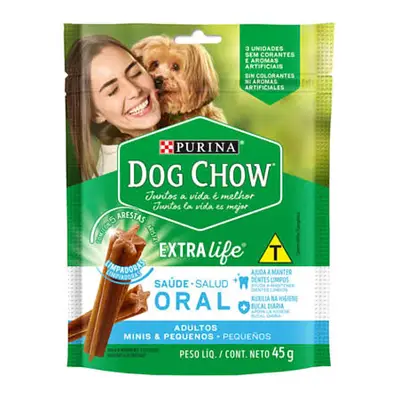 Petisco Nestle Purina Dog Chow Extra Life Saúde Oral Raças Pequenas 45g