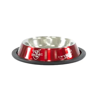 Comedouro Gatos The Pets Inox Laqueado Vermelho 150ml