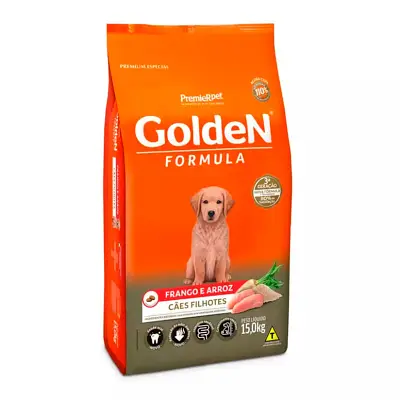 Ração Premier Golden Fórmula Cães Filhotes de Porte Médio e Grande Frango e Arroz 15kg