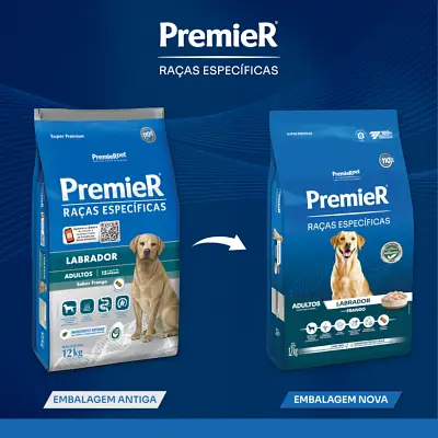 Ração Premier Raças Específicas Labrador Cães Adultos Frango 12kg