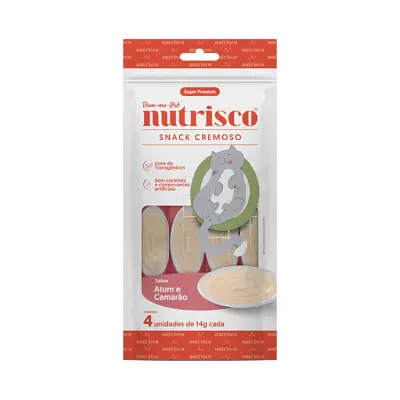 Petisco Para Gatos Snack Cremoso Nutrisco Atum E Camarão 56Gr