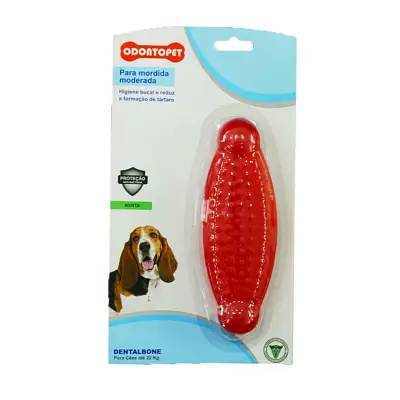 Mordedor Massageador Dentalbone Vermelho Cães Até 22kg Odontopet