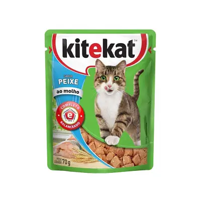 Ração Úmida Kitekat Sachê Gatos Adultos Peixe Sachê 70g