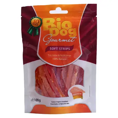 Petiscos Cães Gormert Biodog Soft Strips 100g