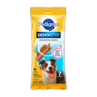 Petisco Pedigree Dentastix Cães Raças Médias Cuidado Oral 180g