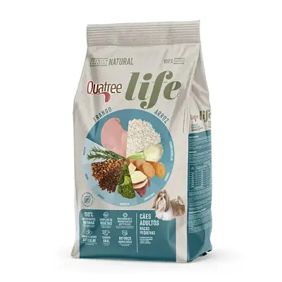 Ração Quatree Life Cães Adultos Raças Pequenas Frango e Arroz - 20kg