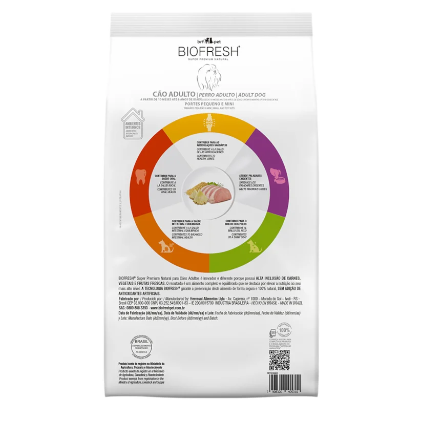 Ração Biofresh Cães Adultos Raças Minis e Pequenas Lombo e Abacaxi 1 kg