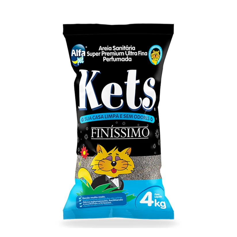 Areia Higiênica Kets Finíssimo Gatos 4kg
