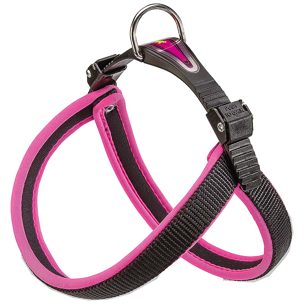 Peitoral Ferplast Agila Fluo Para Cães Rosa e Preto