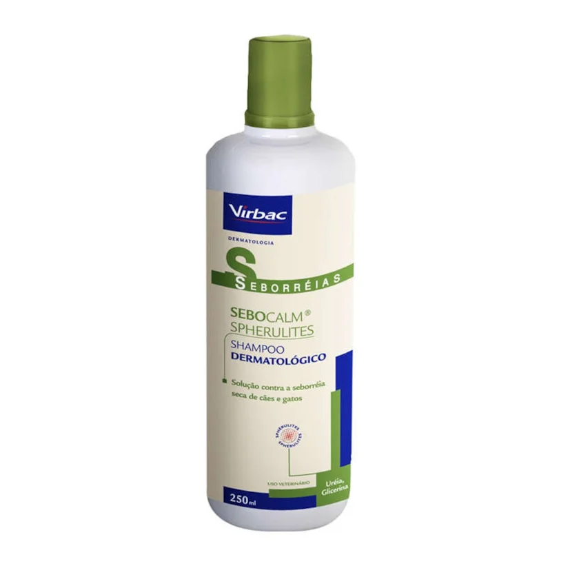 Shampoo Dermatológico Virbac Sebocalm Sphrulites para Cães e Gatos