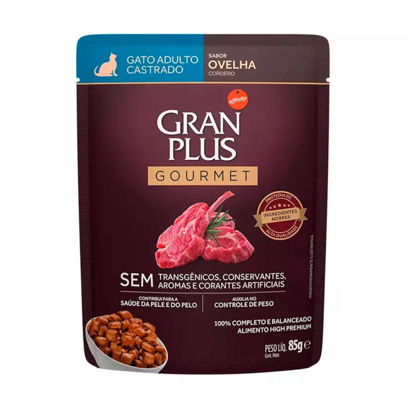 Kit 10 Ração Úmida Guabi Natural Gatos Carne e Frango e Vegetais 85g