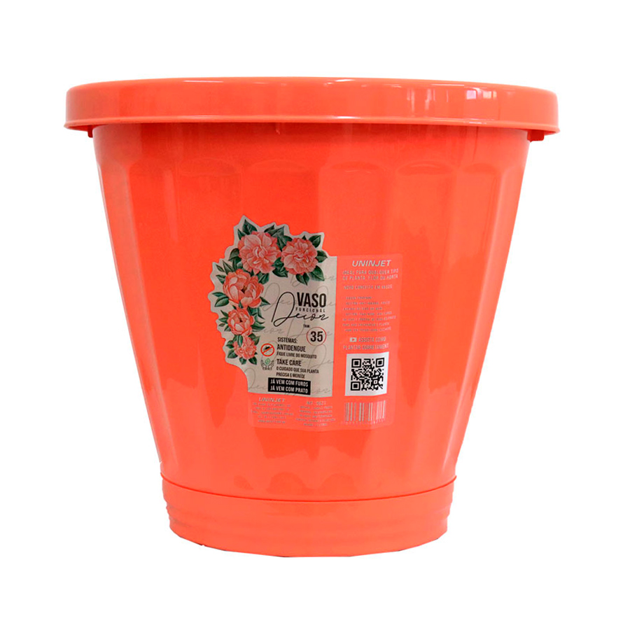 Vaso Uninjet com Prato Coral