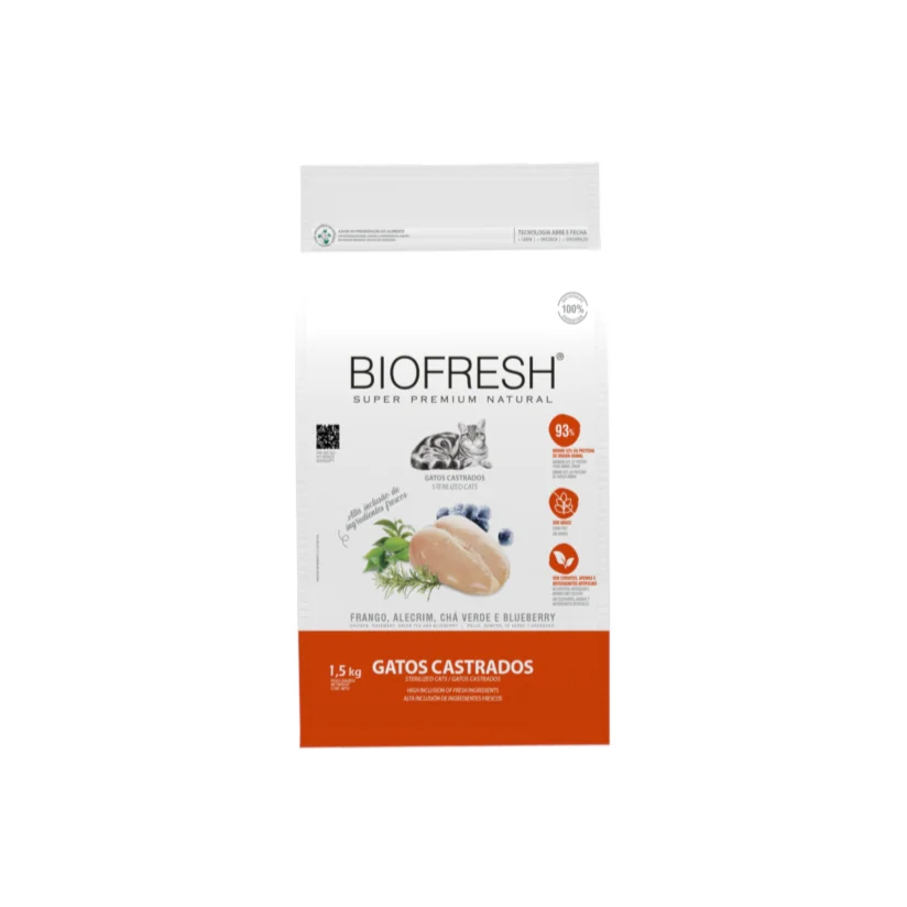 Ração Biofresh Para Gatos Castrados Frango 1,5kg