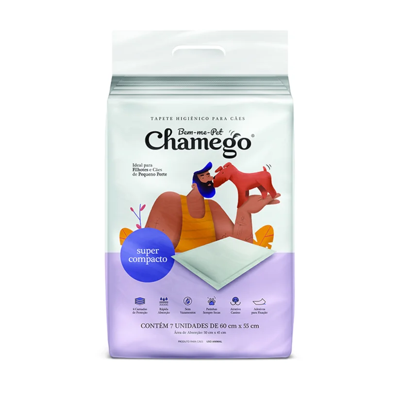 Tapete Higiênico Compacto Chamego 60X55cm 7 Unidades