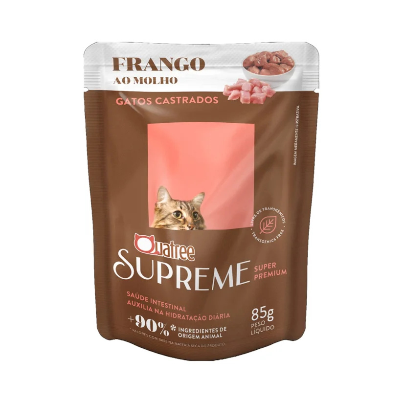 Ração Úmida Quatree para Gatos Supreme Adulto Sabor Frango 85g