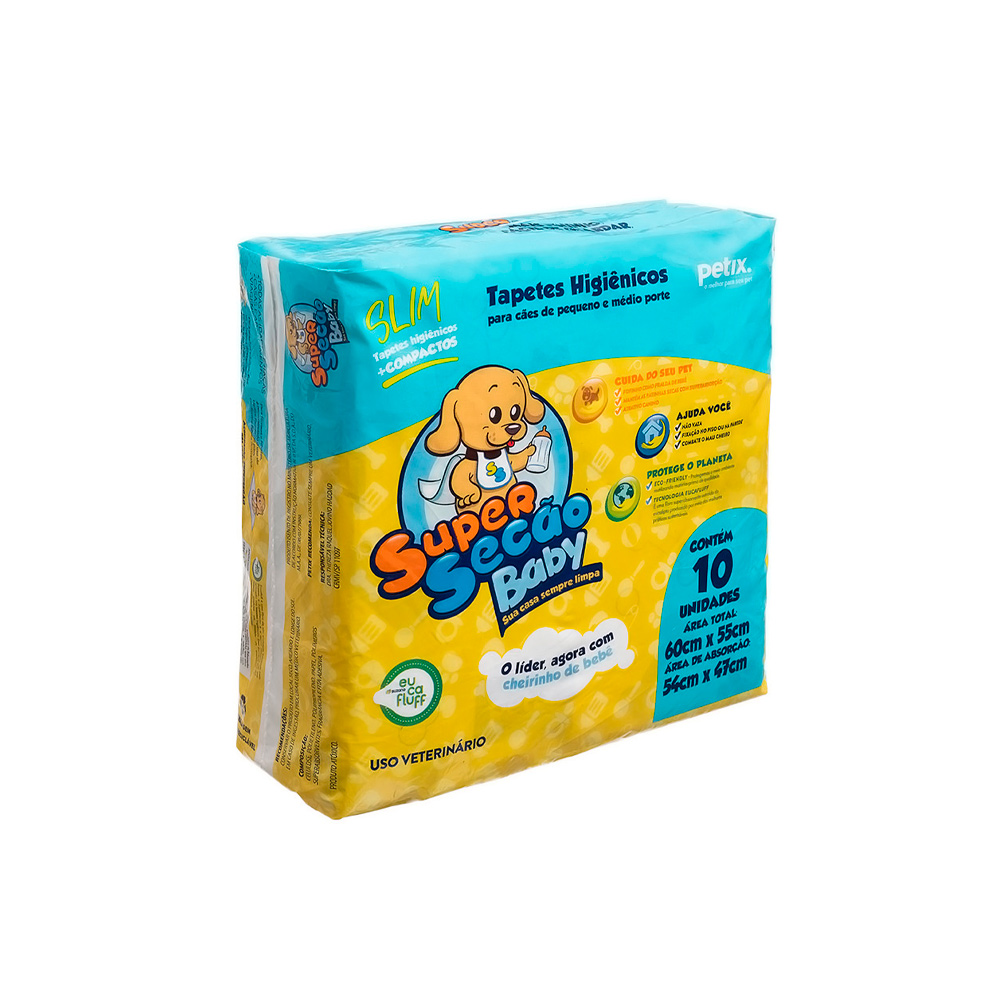 Tapete Higiênico Super Secao Baby Slim com 10 Unidades