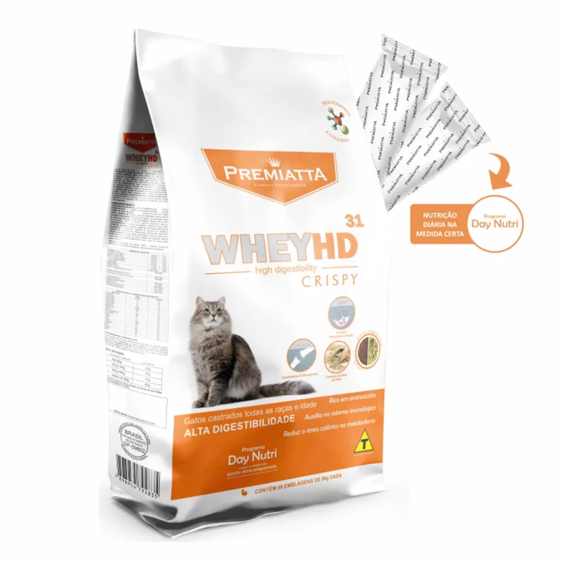 Ração Premiatta Gatos Wheyhd Crispy Castrado 1kg