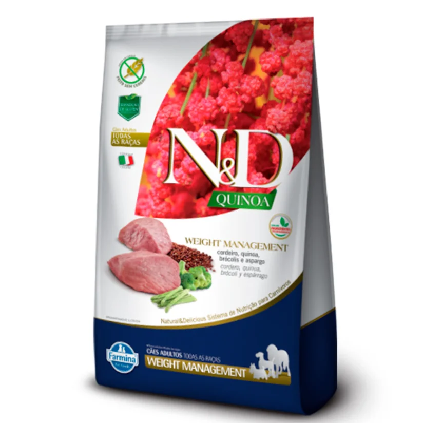 Ração N&D Quinoa Cães Adultos Weight Cordeiro 10,1kg