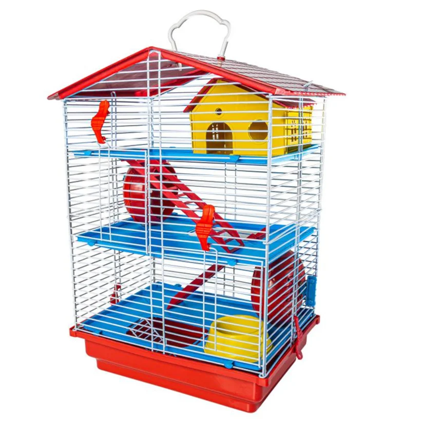 Gaiola para Hamster 3 Andares Teto Plastico Jel Plast