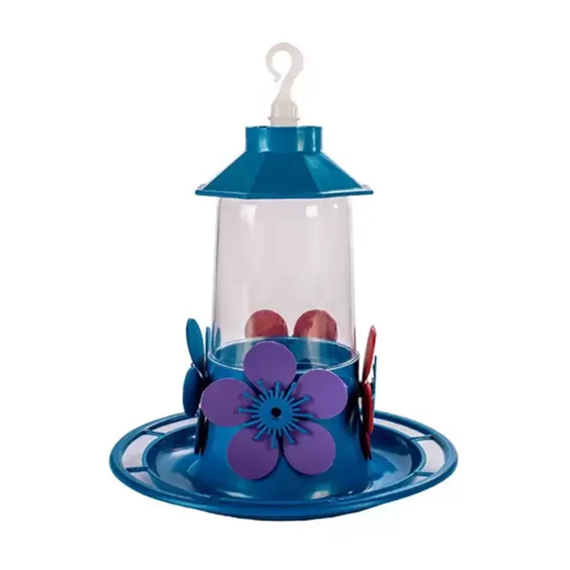 Bebedouro Beija-Flor Luxo Chapéu com Poleiro Jel Plast Azul 250ml