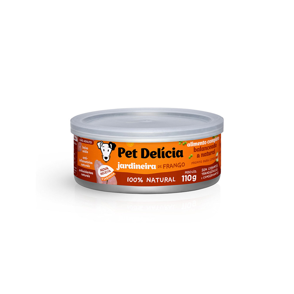 Ração Úmida Natural Pet Delícia Jardineira de Frango para Cães Adultos