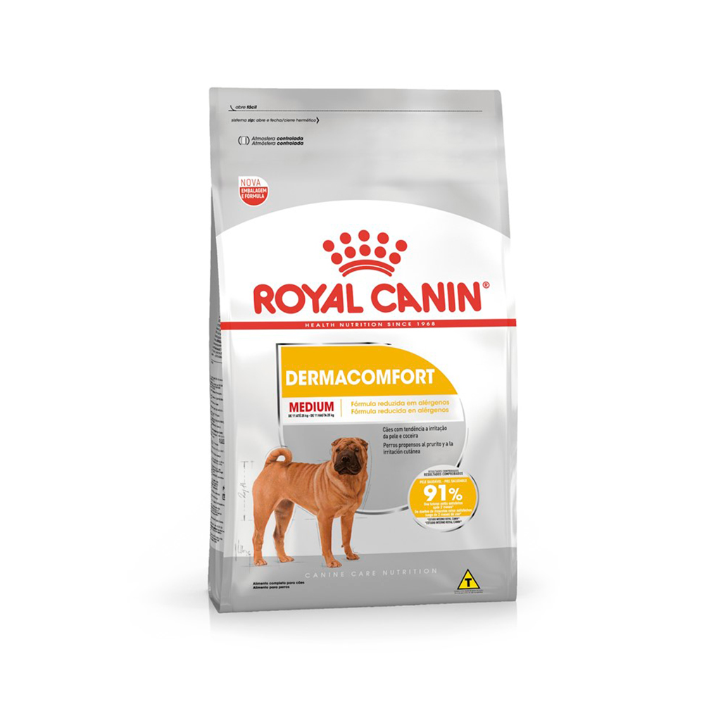 Ração Royal Canin Medium Dermacomfort para Cães Adultos ou Idosos de Porte Médio