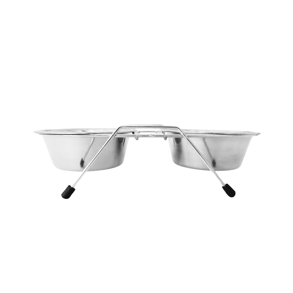 Comedouro Chalesco Duplo Inox para Cães