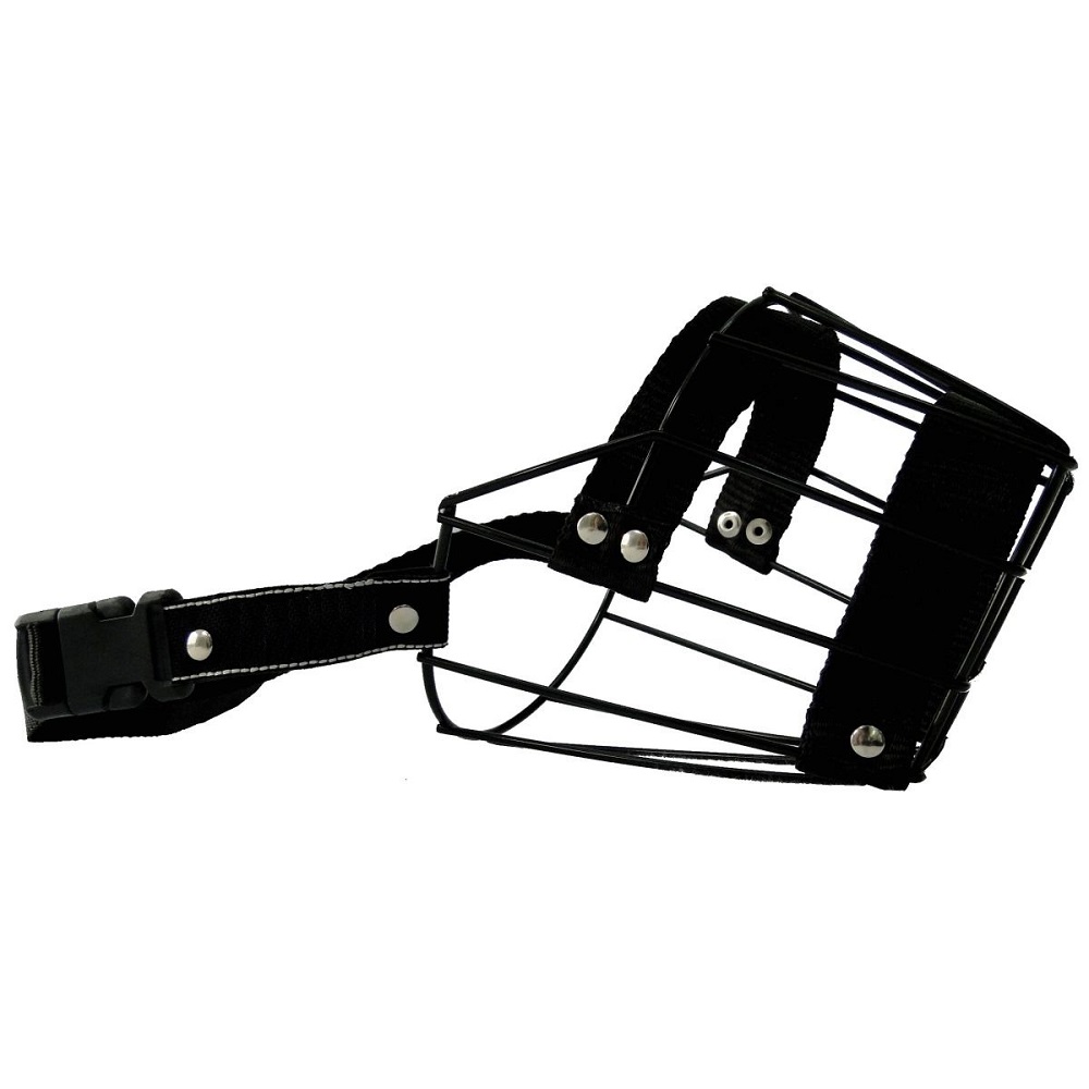 Focinheira AMF Para Cães Metal, Polipropileno e Nylon Preto
