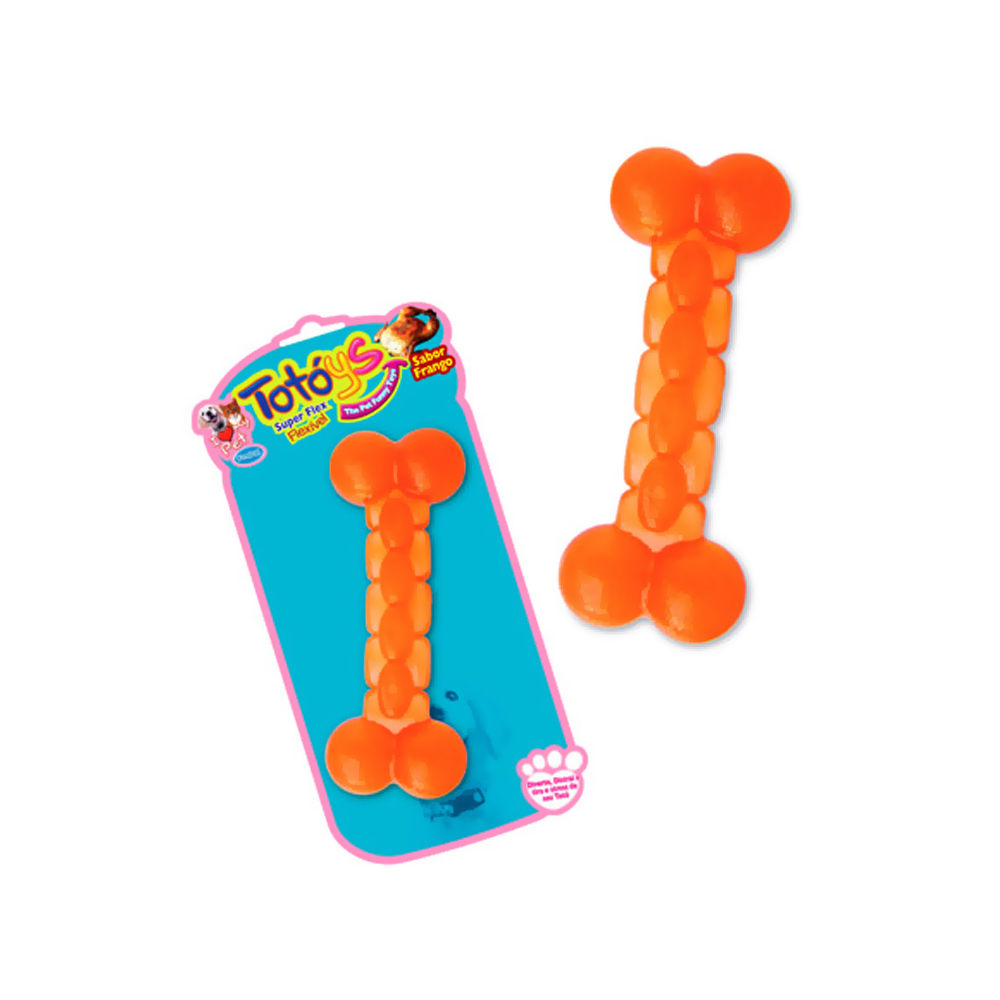 Brinquedo Chalesco Totóys Osso Flex Sabor Frango para Cães