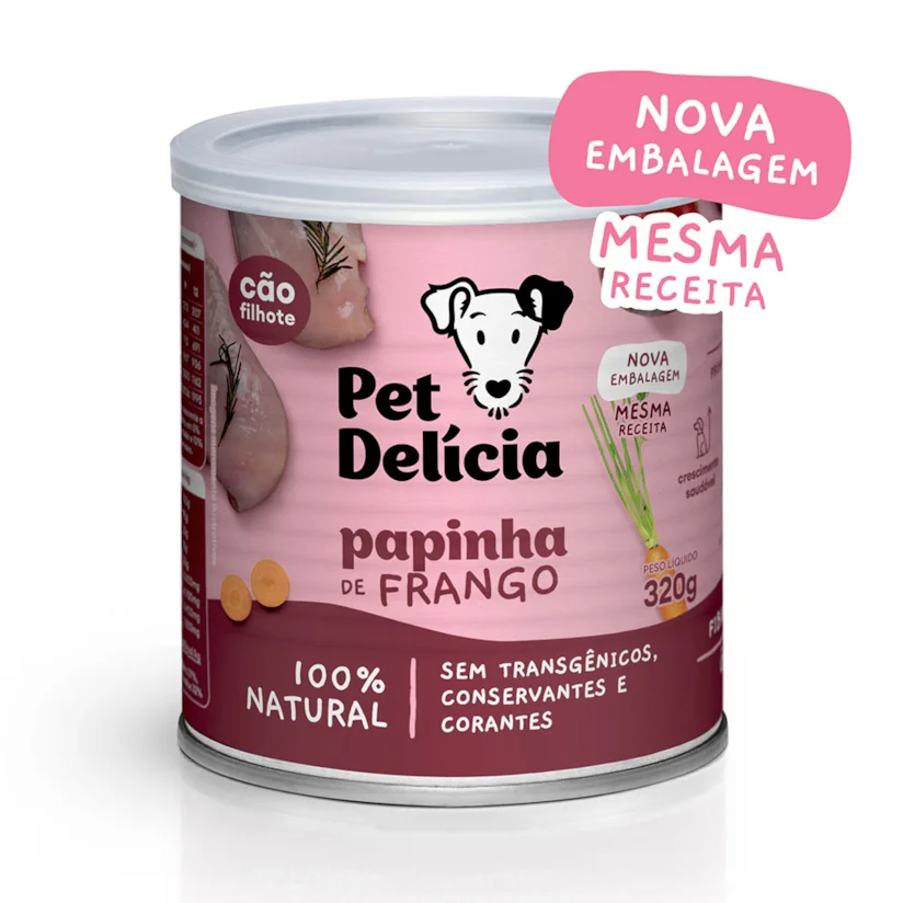 Ração Úmida Pet Delícia Cães Papinha de Frango 320g