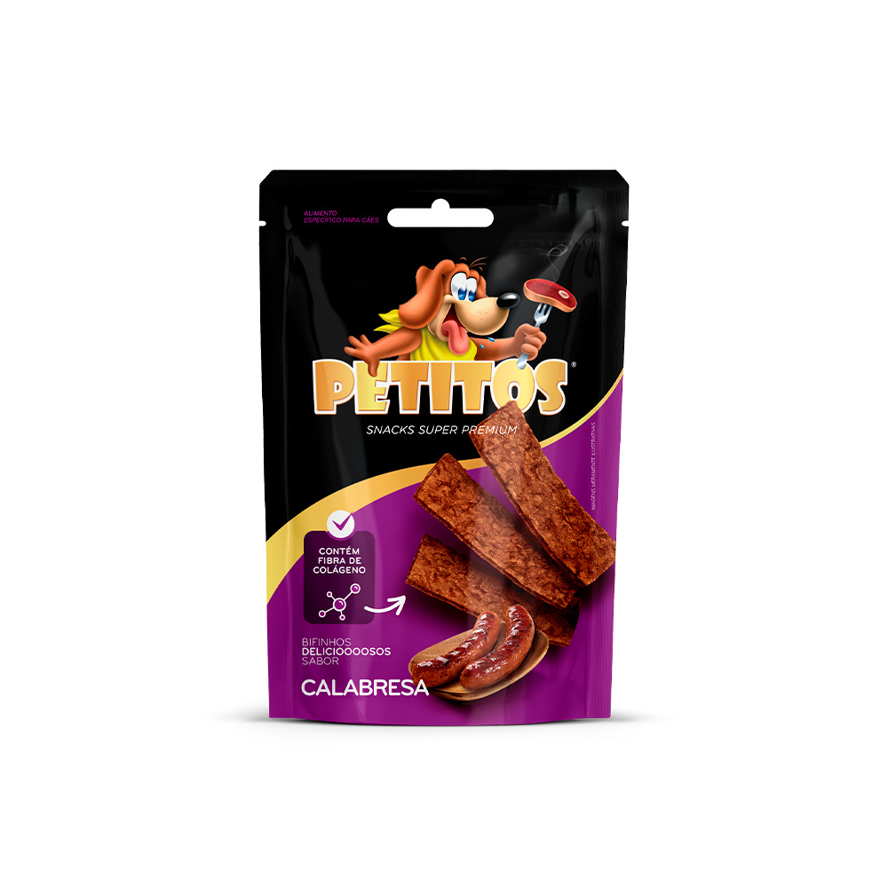 Snack Petitos Para Cães Bifinho Sabor Calabresa - 60g