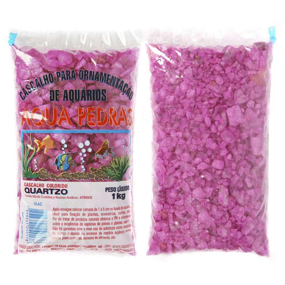 Substrato Para Aquários Aqua Pedras Cascalho de Quartzo Natural N02 Lilás