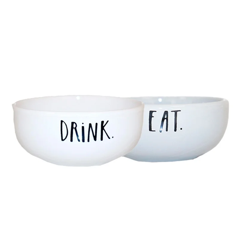Kit Cerâmica Pet Injet Drink e Eat Branco 700ml