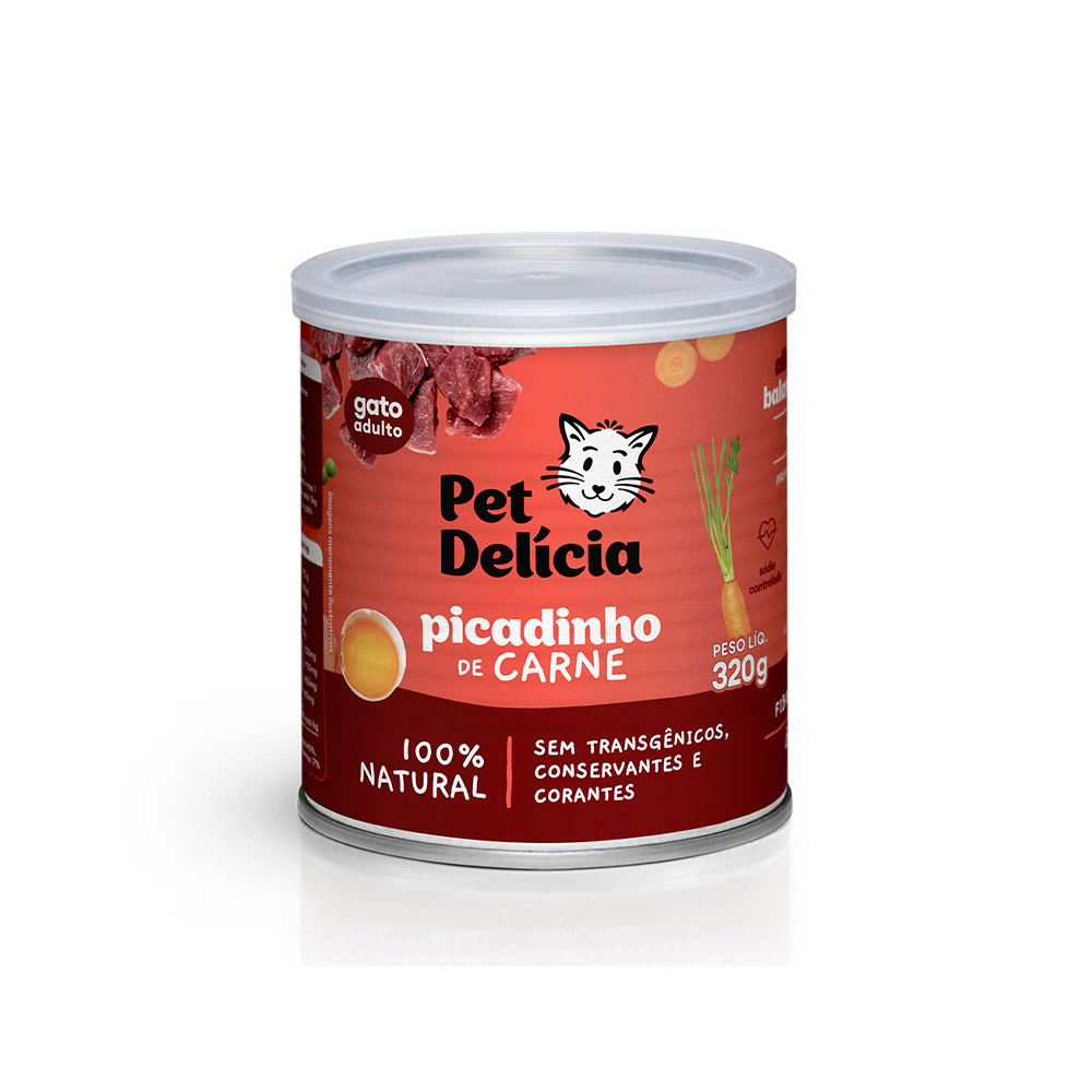 Ração Úmida Natural Pet Delícia Picadinho de Carne para Gatos