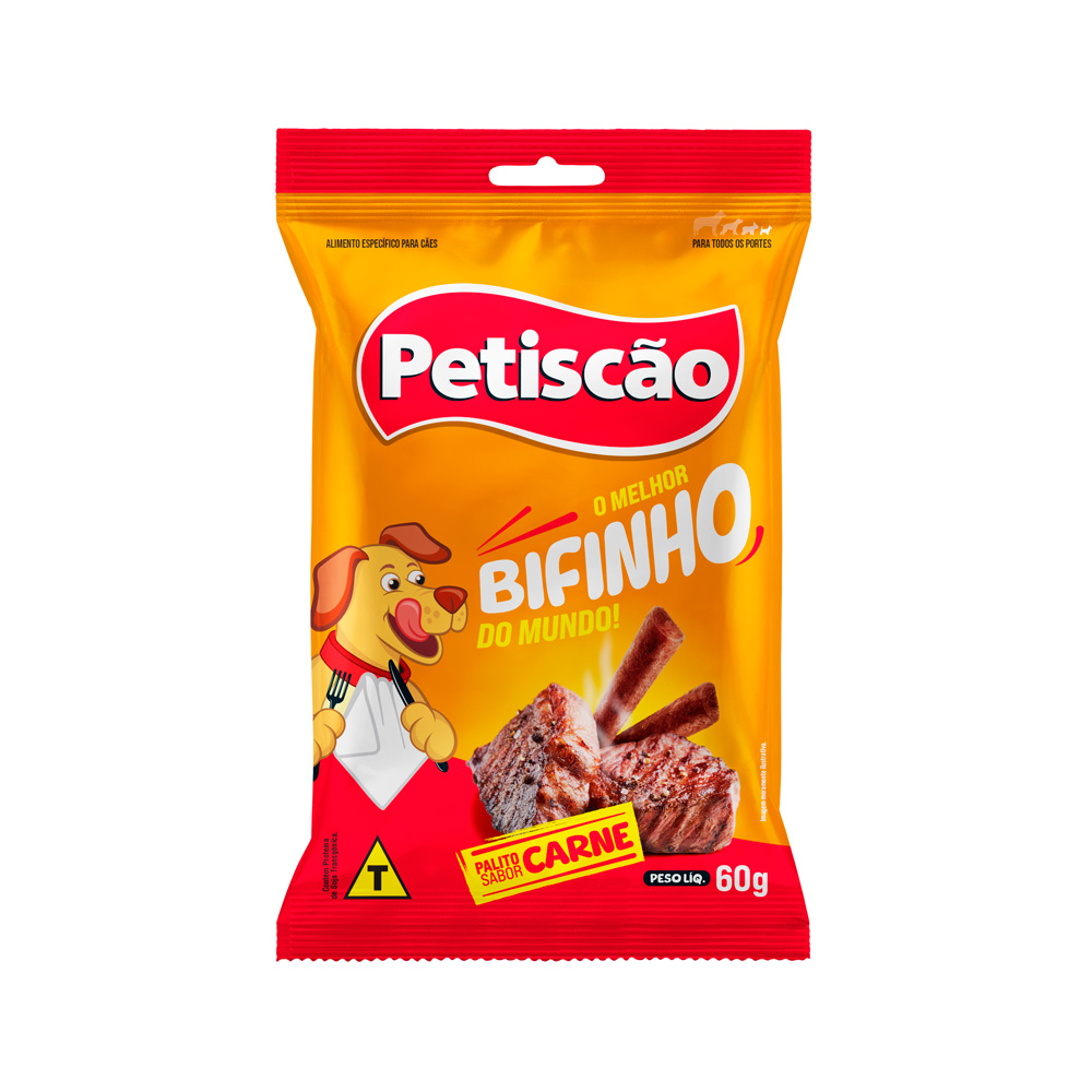 Snack Petiscão Bifinho Palito Carne para Cães - 60g