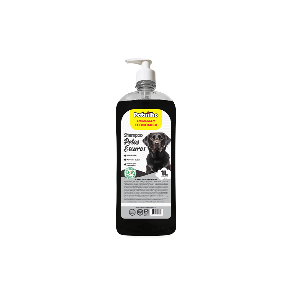 Shampoo Petbrilho Vegano Pelos Escuros para Cães
