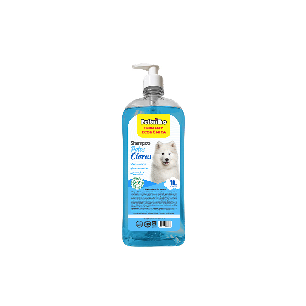 Shampoo Petbrilho Vegano Pelos Claros para Cães