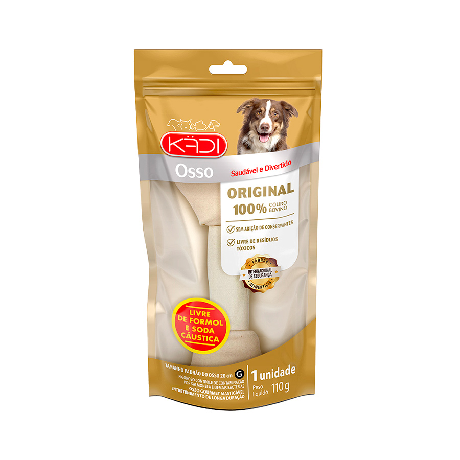 Osso Kadi para Cães Nó sabor Natural Grande