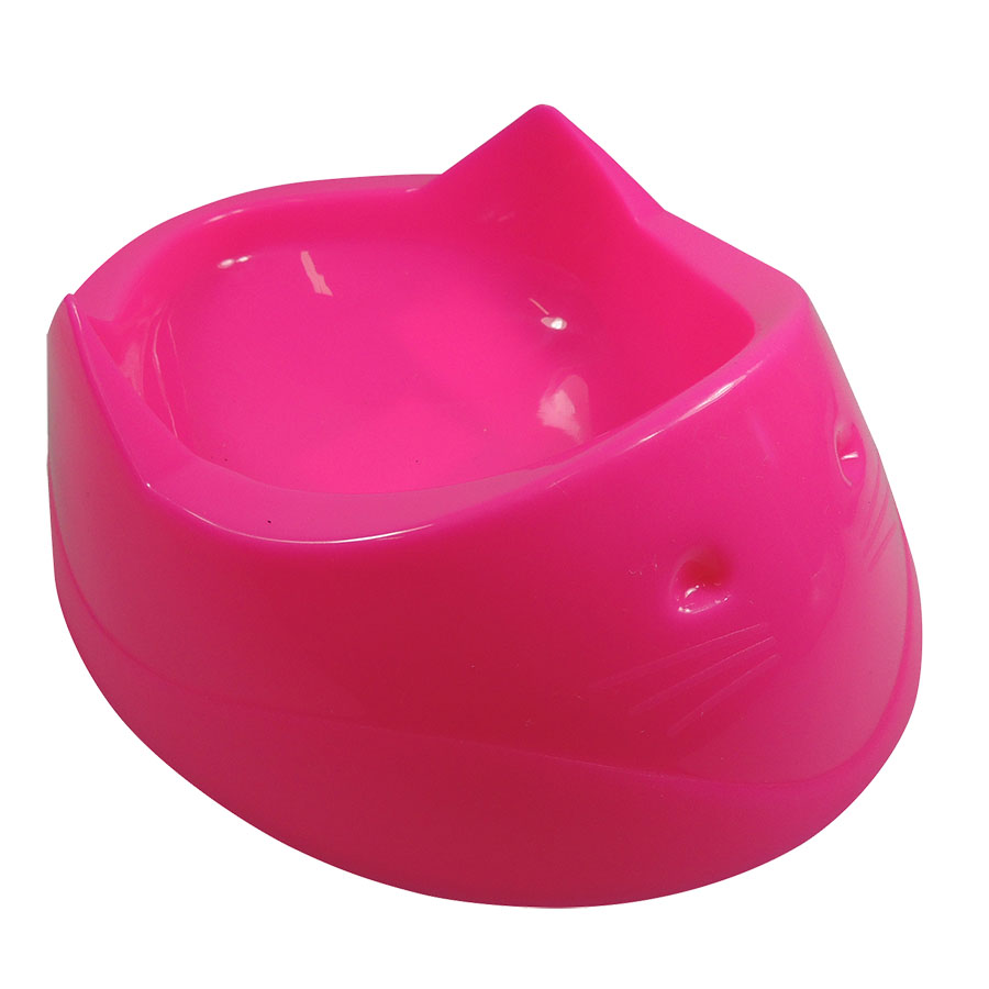 Comedouro para Gato Cara de Gato 200ml Rosa - Furacão Pet