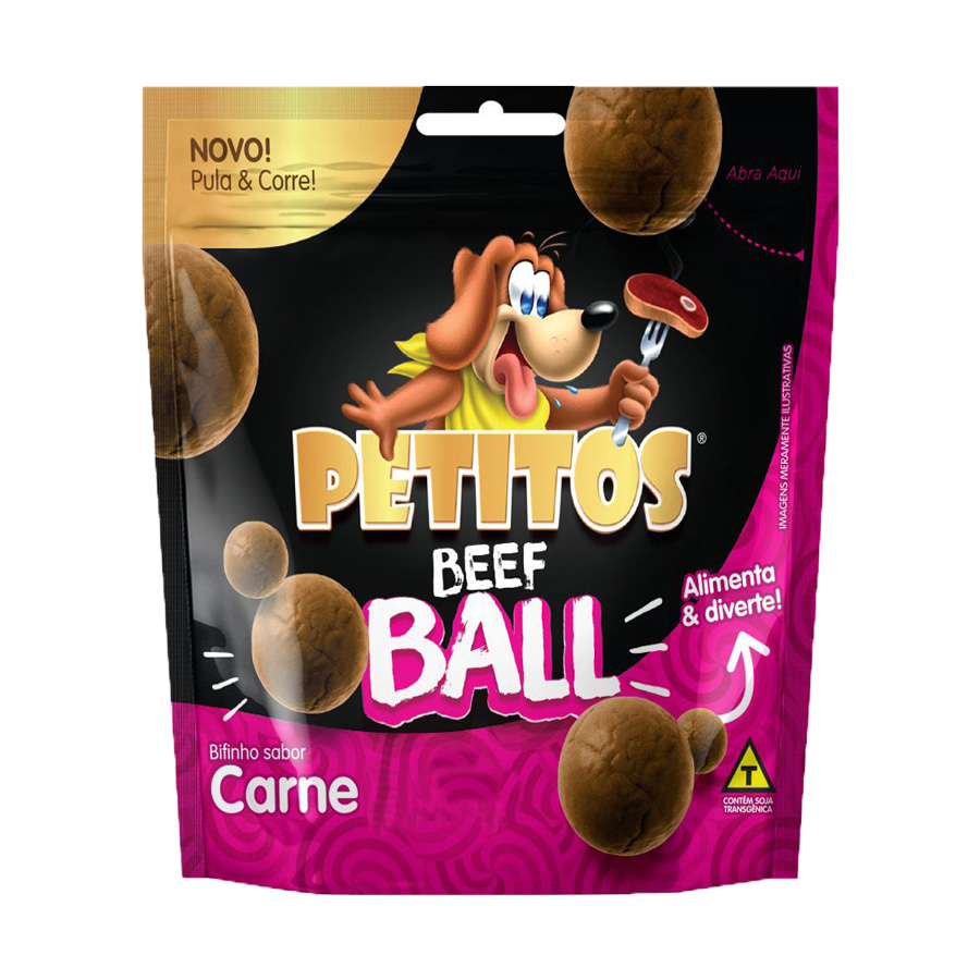 Snack Petitos para Cães Beef Ball sabor Carne - 60 g