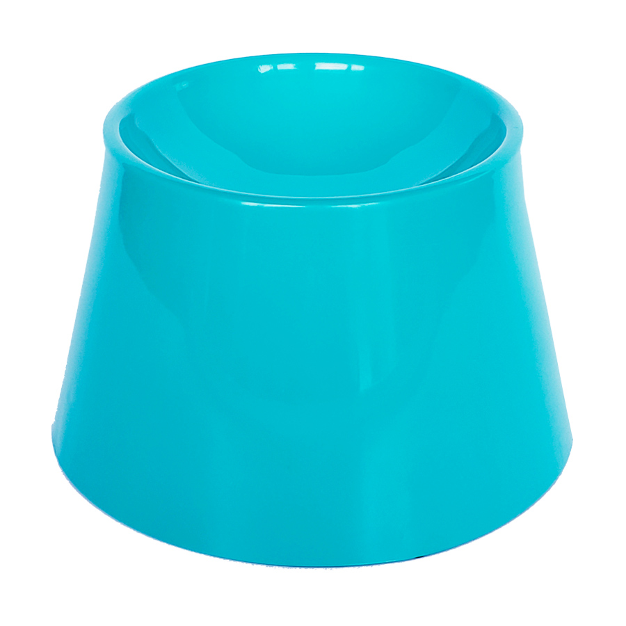 Comedouro Alto Pet Games Cat Eat Verde Água para Gatos