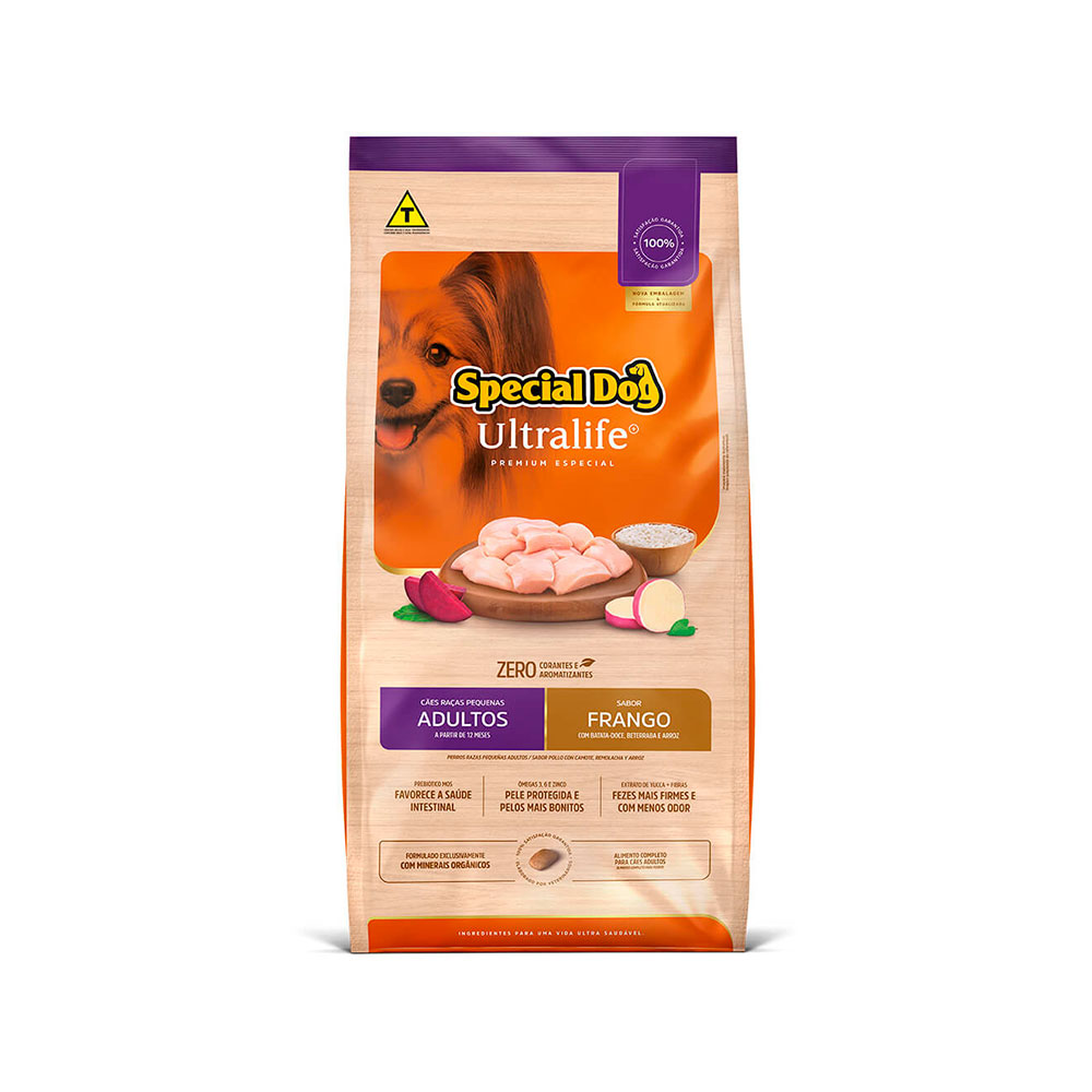 Ração Special Dog Ultralife para Cães Adultos Raças Pequenas Sabor Frango e Arroz