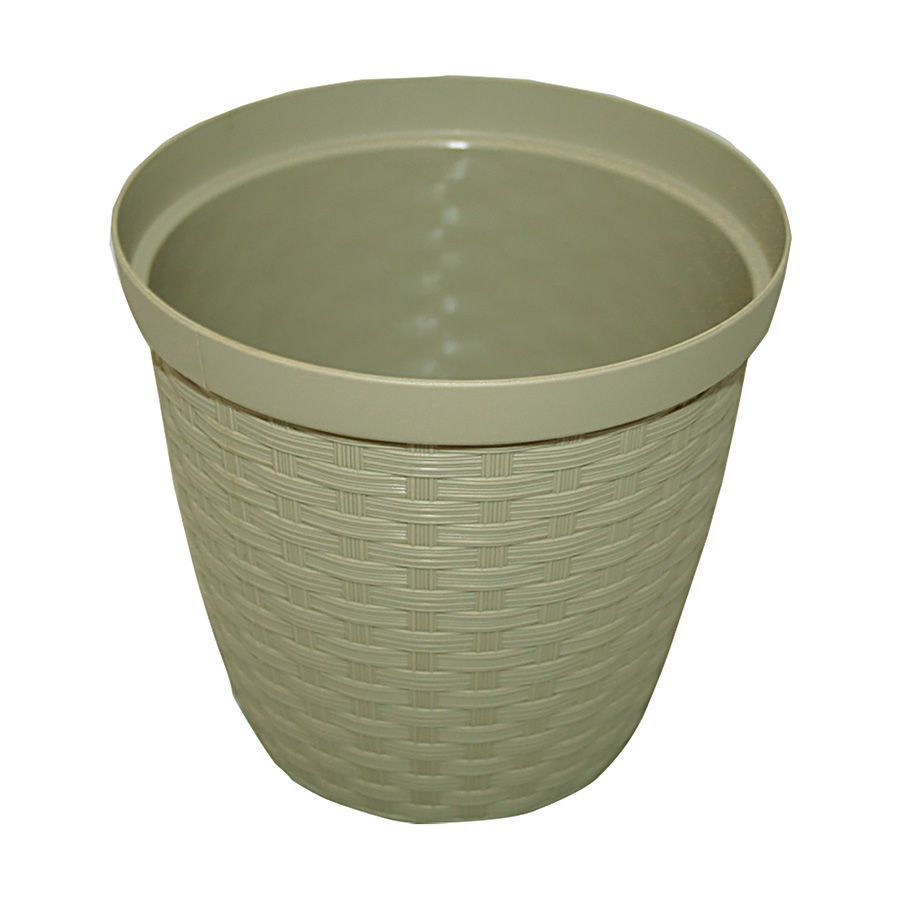 Cachepô FG Okla Rattan Cinza Taupe para Jardim