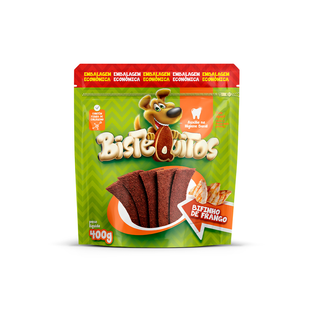 Snack Petitos Bistequitos para Cães Sabor Frango 400g