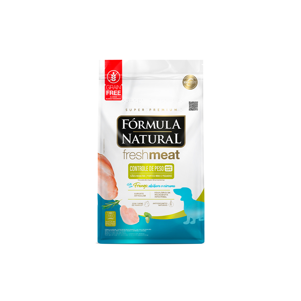 Ração Fórmula Natural Fresh Meat Controle de Peso para Cães de Pequeno Porte Sabor Frango